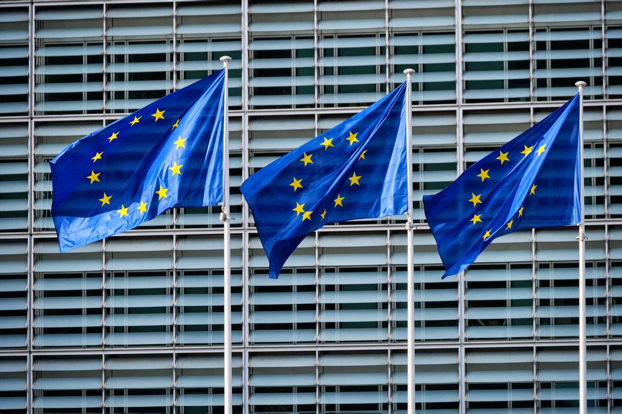 EU flags in front of European Commission