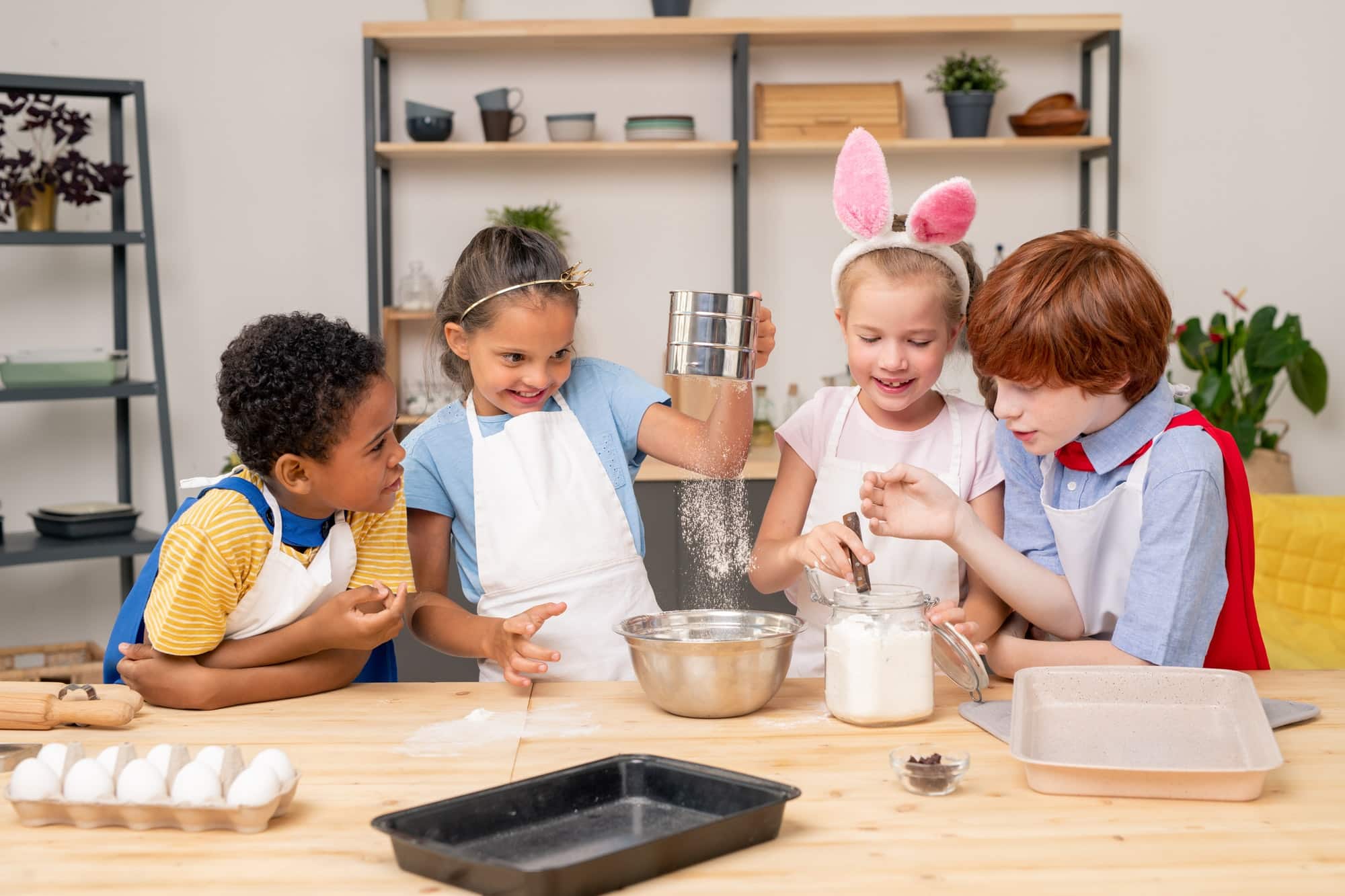 Children making cookies